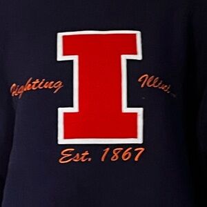 NWT Benchmark Fighting Illini heavy navy sweatshirt-large